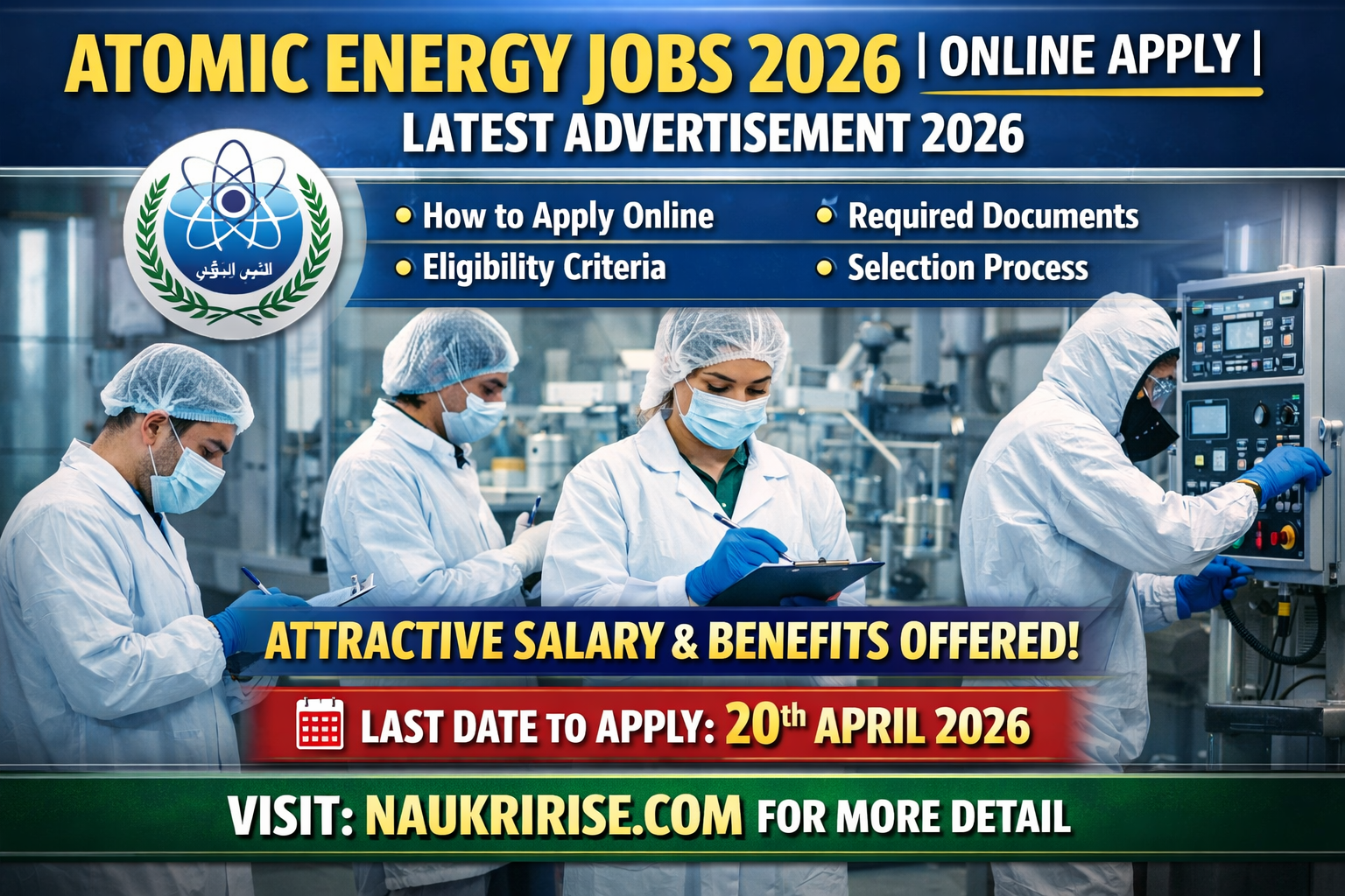 Atomic Energy Jobs 2026 Online Apply – Latest Public Sector Organization Advertisement