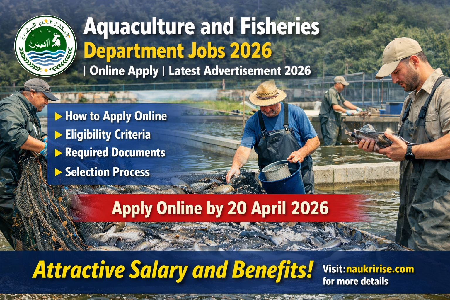 Aquaculture and Fisheries Department Jobs 2026 –  Online Apply | Latest Punjab Govt Advertisement