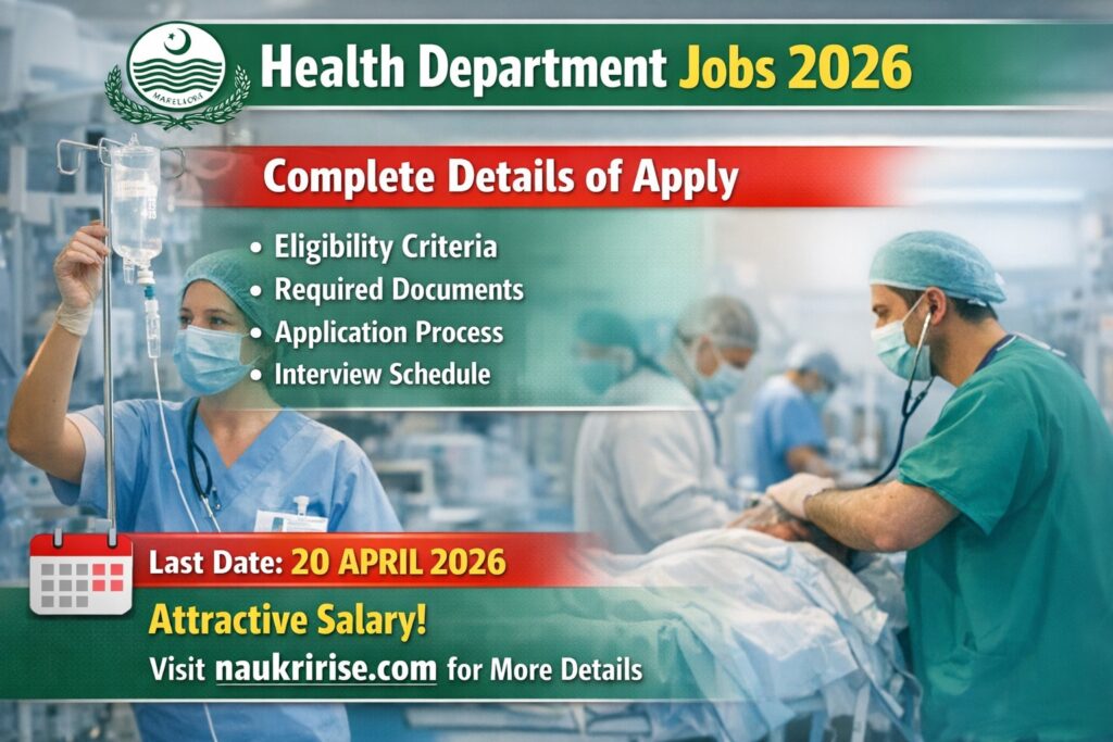 Health Department Jobs 2026 – Online Apply | Latest Punjab Govt Vacancies Advertisement