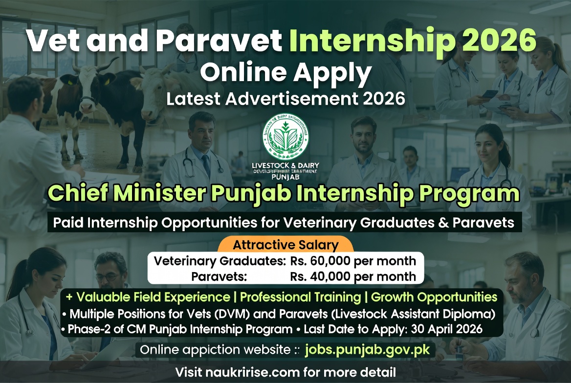 Veterinary Internship 2026 – Punjab Govt | Online Apply | Latest Advertisement